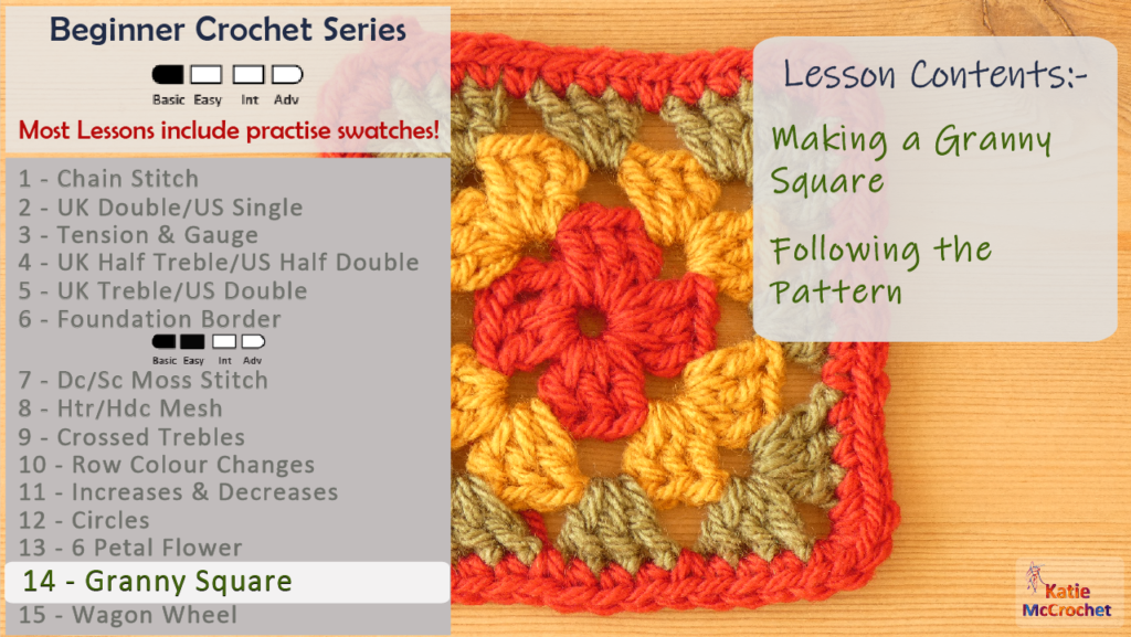 Crochet granny square pattern and tutorial
