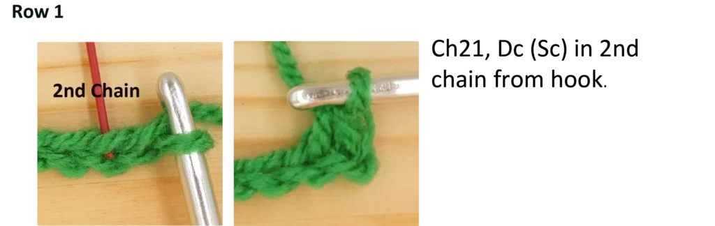 Crochet Pattern - Crossed Trebles Photo pattern row 1