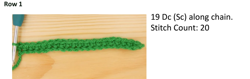 Crochet Pattern - Crossed Trebles photo pattern row 1