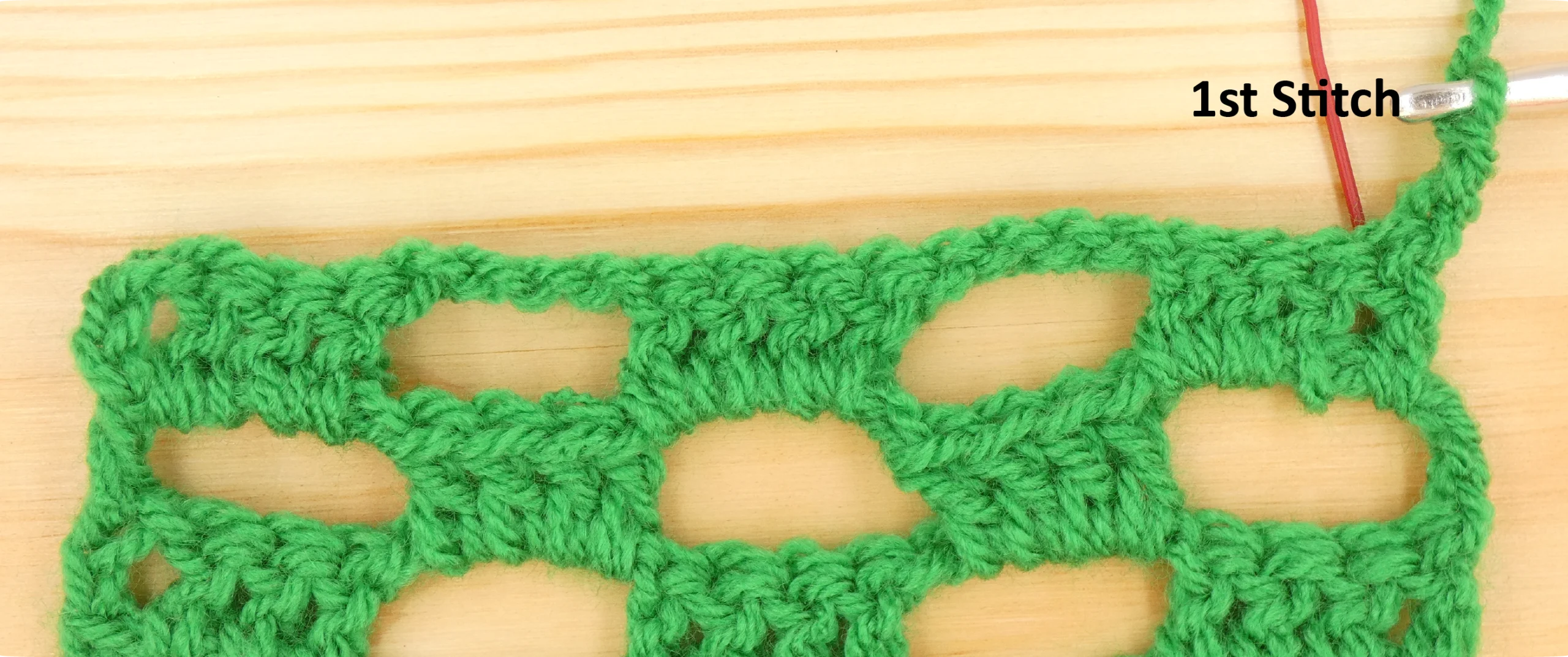 Crochet Pattern - Crossed Trebles pattern row 5