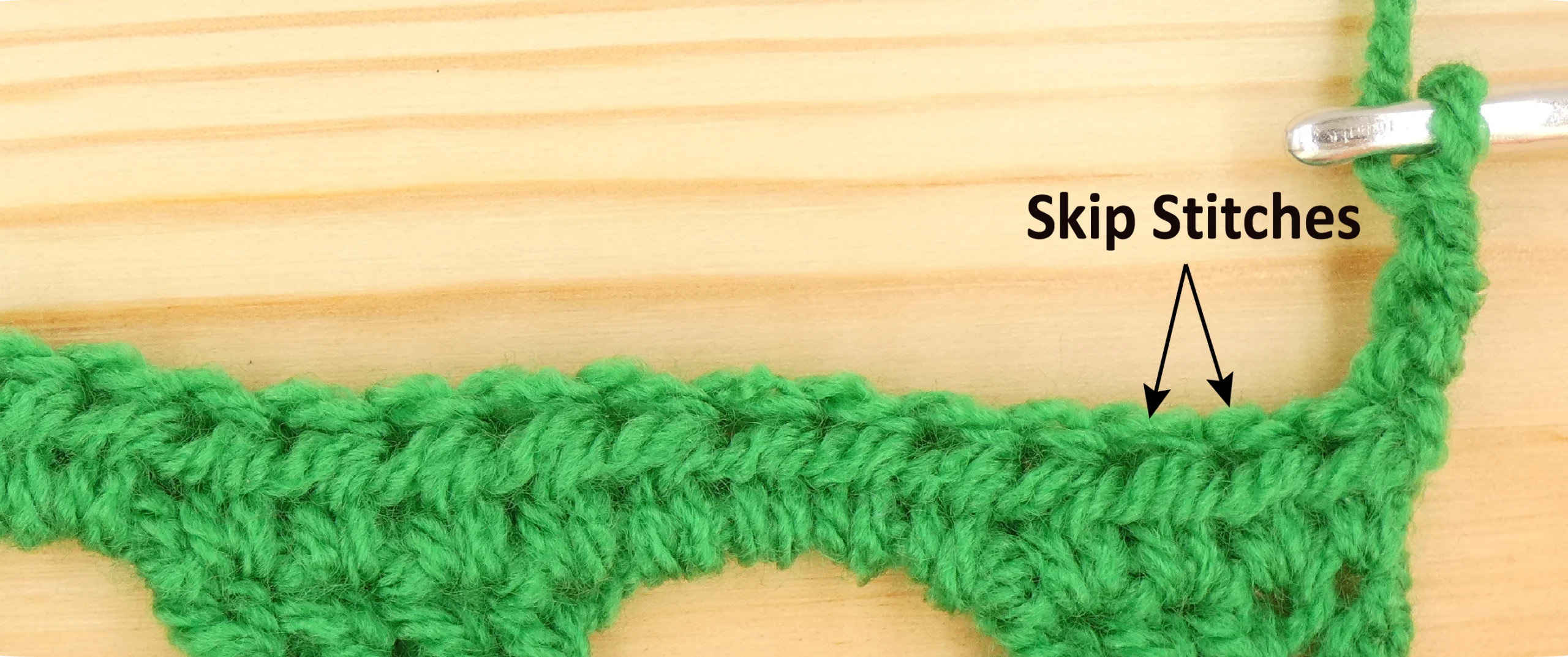 Crochet Pattern - Crossed Trebles pattern row 6