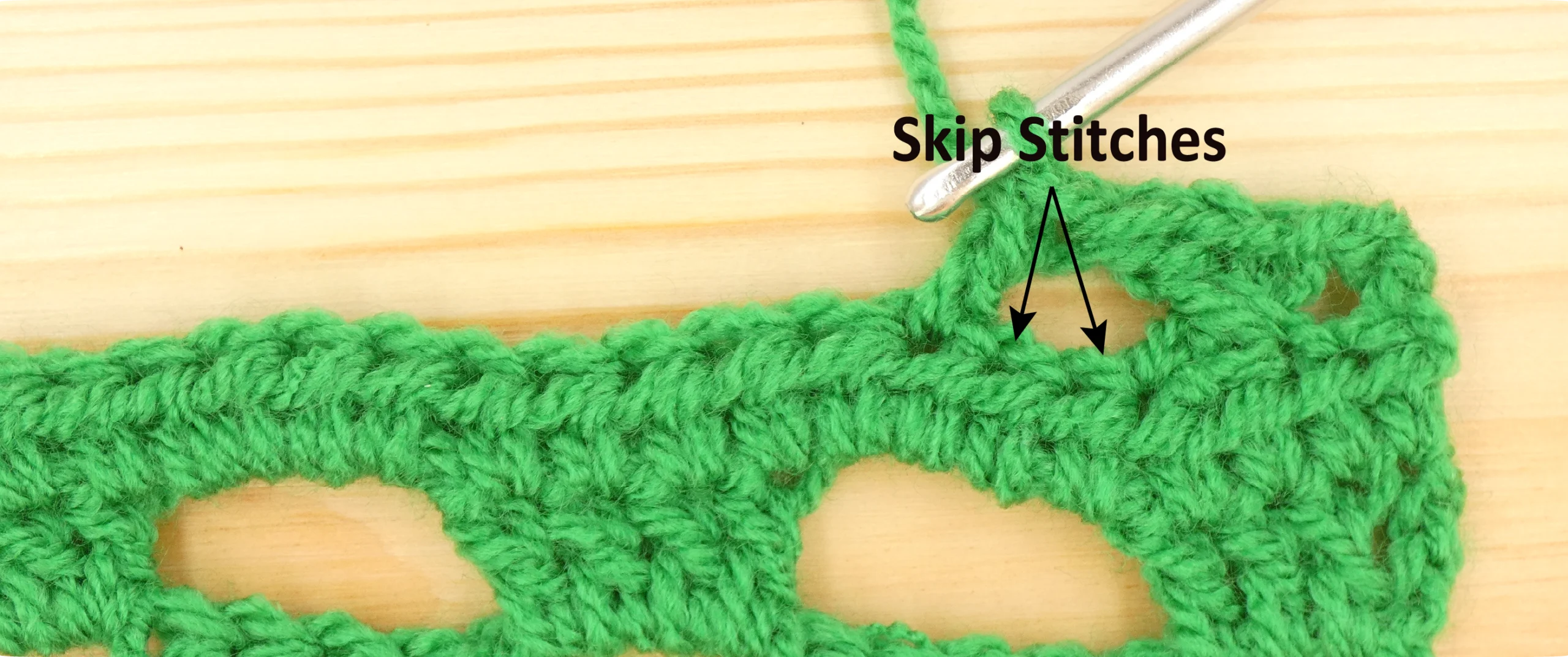 Crochet Pattern - Crossed Trebles pattern row 6