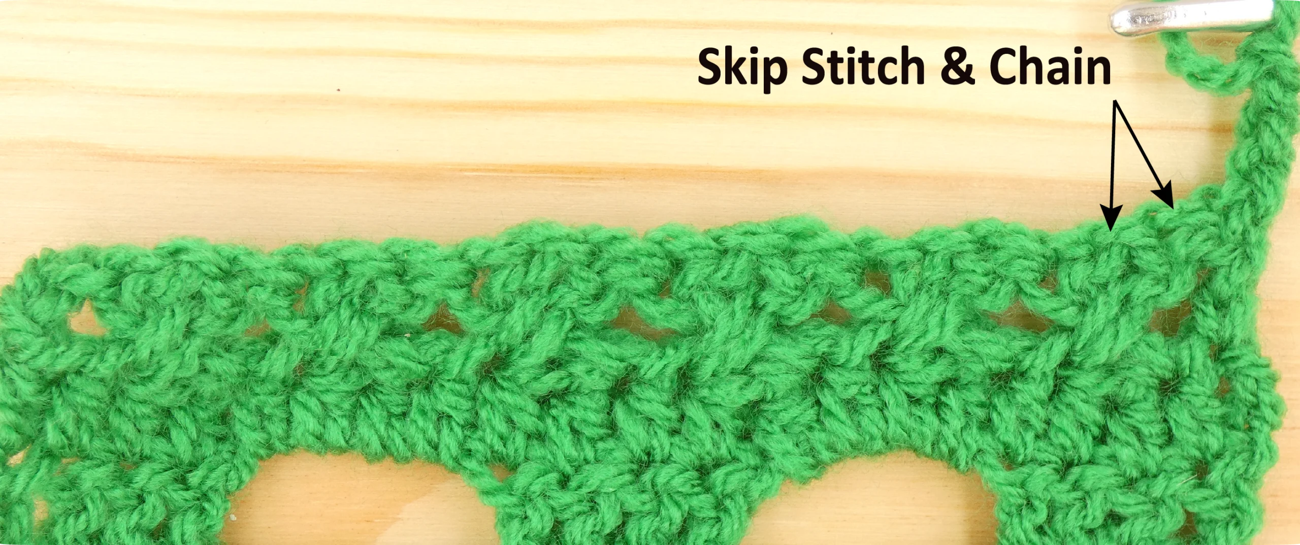 Crochet Pattern - Crossed Trebles pattern row 7