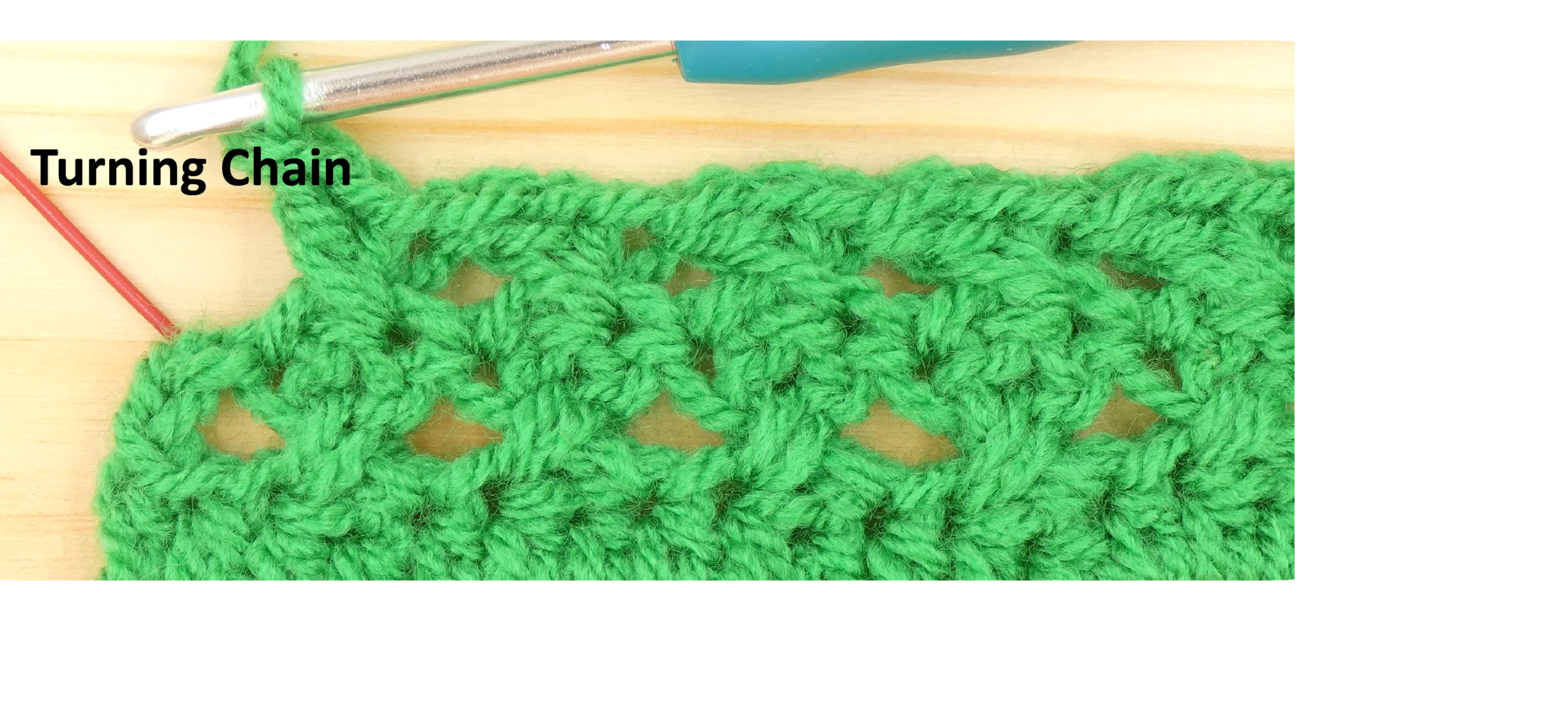 Crochet Pattern - Crossed Trebles pattern row 7