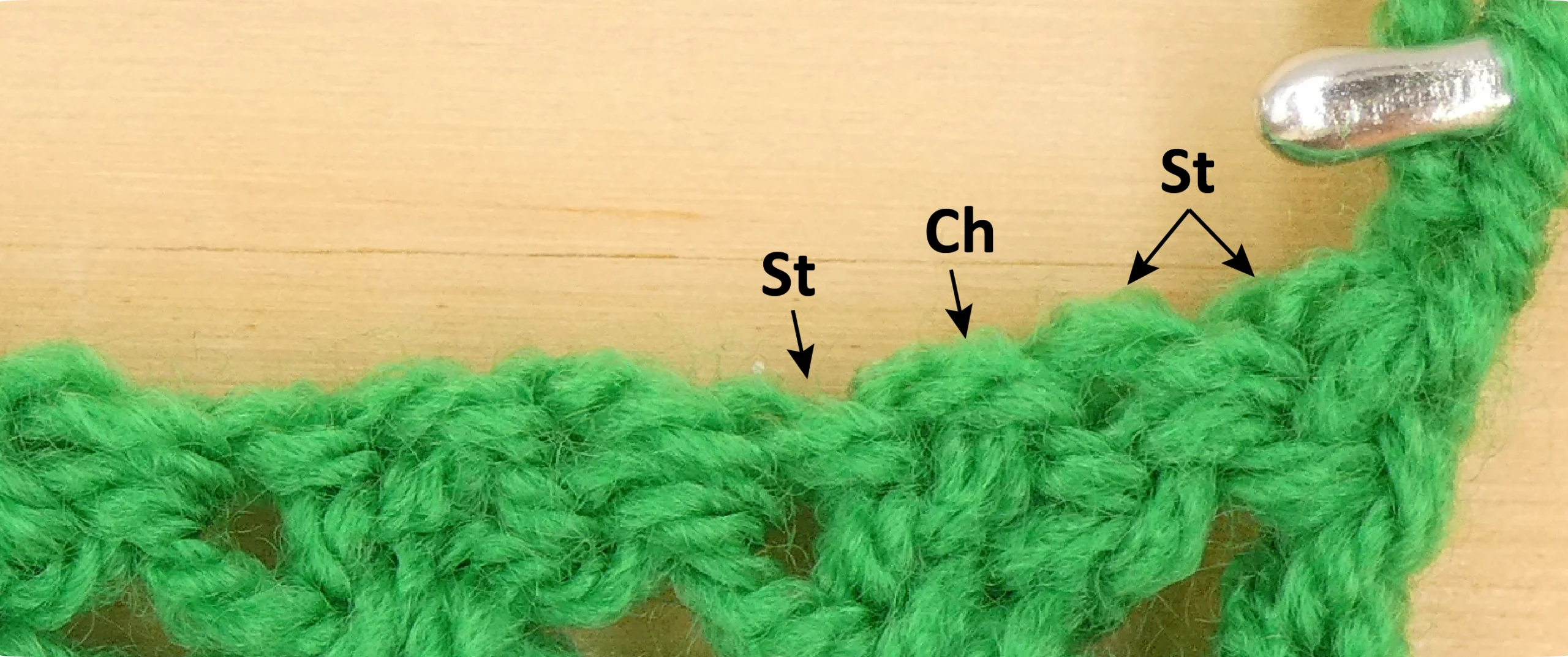 Crochet Pattern - Crossed Trebles pattern row 8