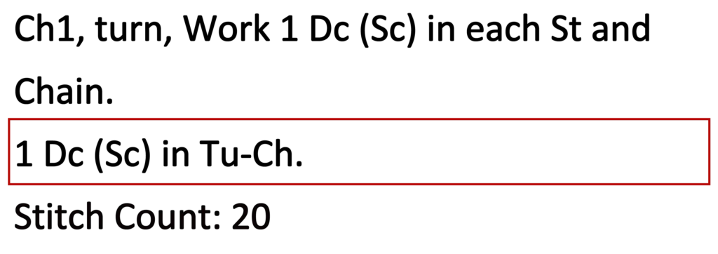 Crochet Pattern - Crossed Trebles written pattern row 8