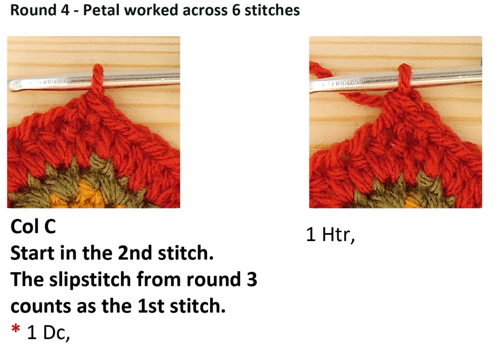 crochet pattern - easy crochet flower crochet photo pattern round 4 petal instruction