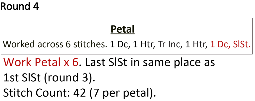 crochet pattern - easy crochet flower crochet written pattern - petal instruction dc, slst, Sc, SS