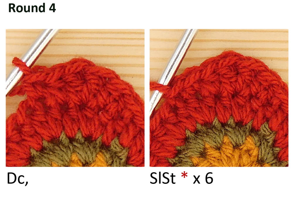 crochet pattern - easy crochet flower crochet photo pattern - petal instruction dc, slst, Sc, SS