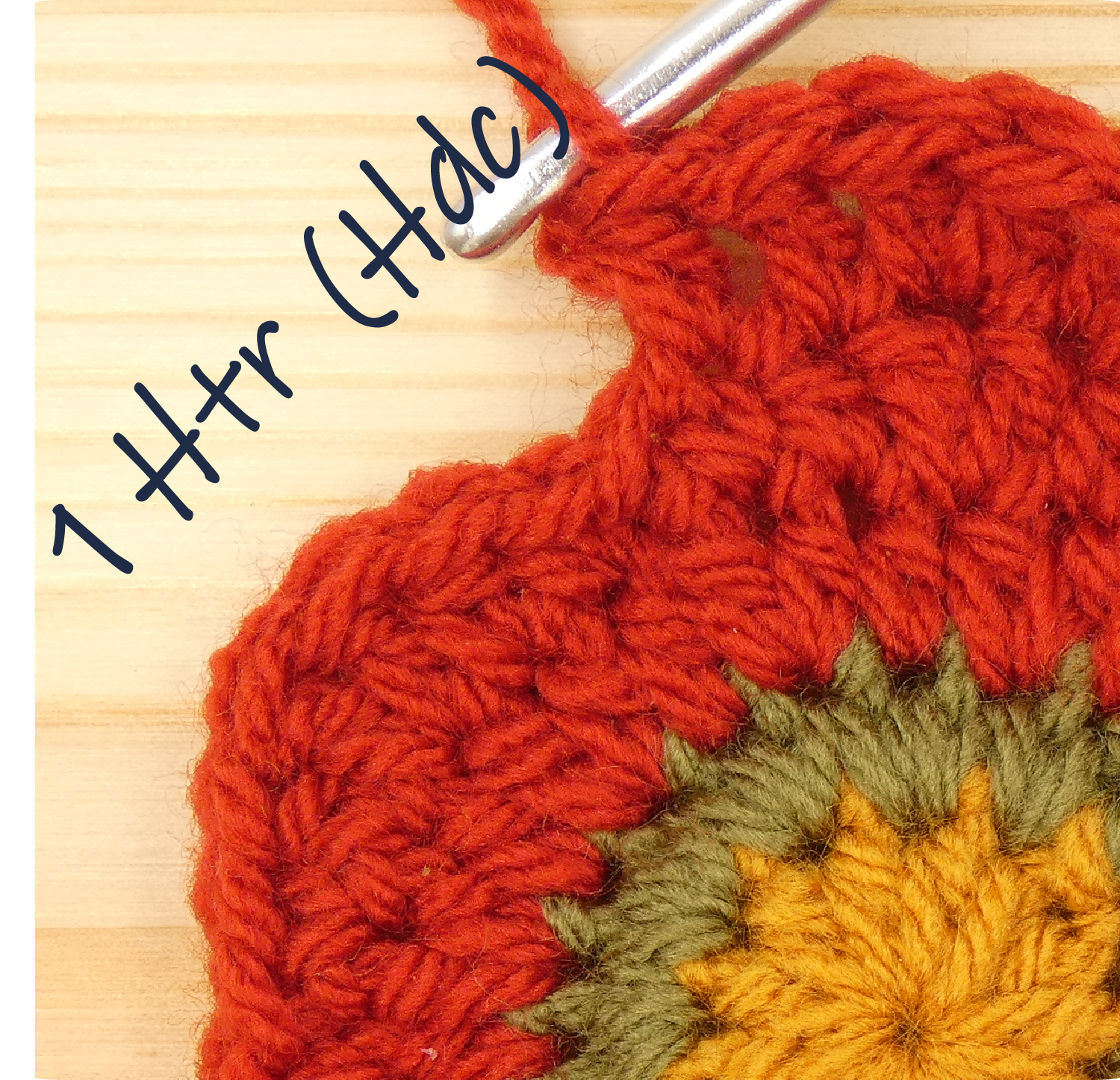 crochet pattern - easy crochet flower crochet photo pattern, round 5, Htr, dc, Hdc, sc