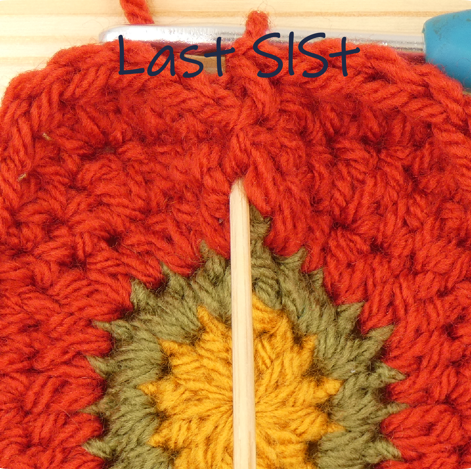 crochet pattern - easy crochet flower crochet photo pattern, round 5, last slst, ss
