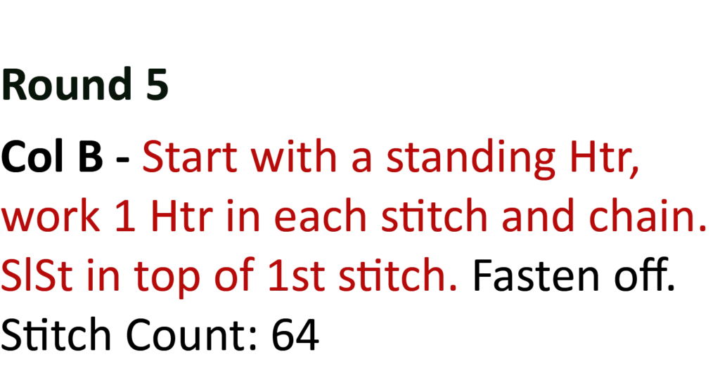 crochet pattern - easy crochet granny wheel / crochet wagon wheel crochet pattern photo pattern round 5 Standing Htr Hdc,