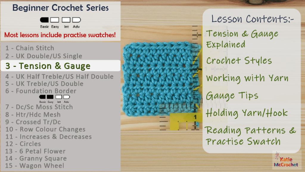 crochet beginner tutorial Understand crochet tension & gauge