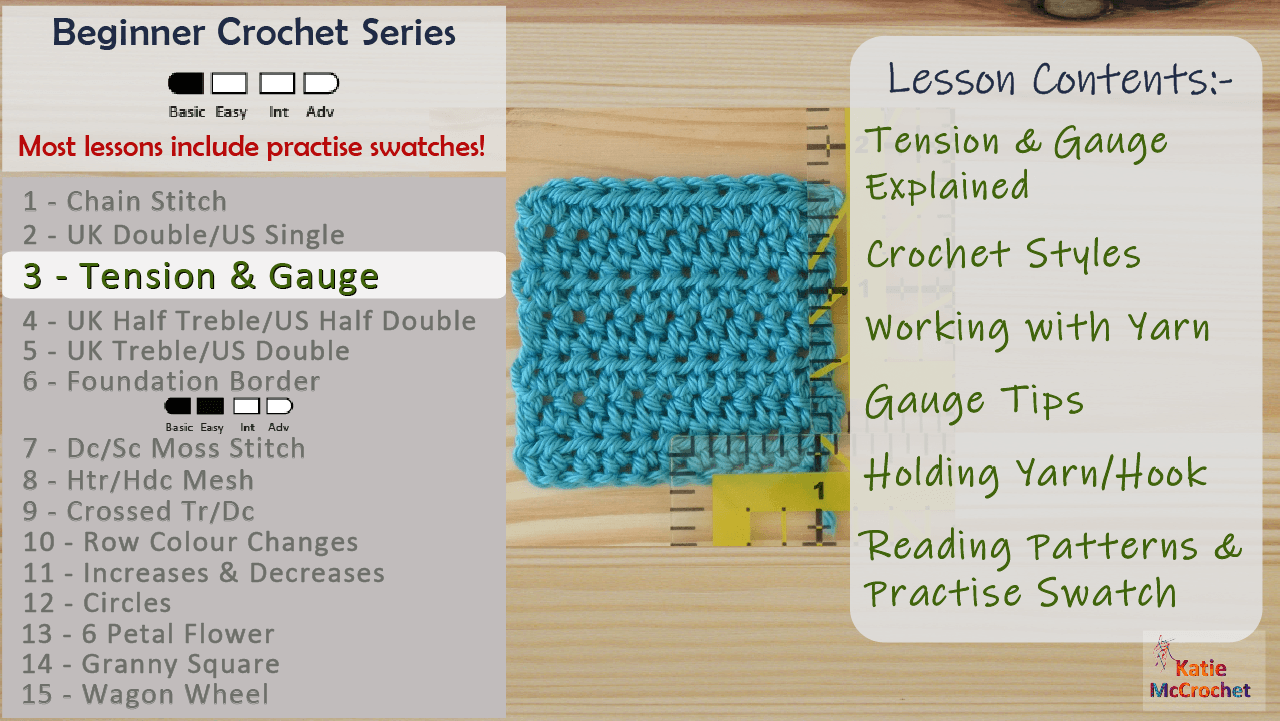 crochet beginner tutorial Understand crochet tension & gauge