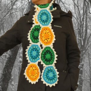 Free crochet scarf pattern - Wagon Wheel Crochet scarf style 1