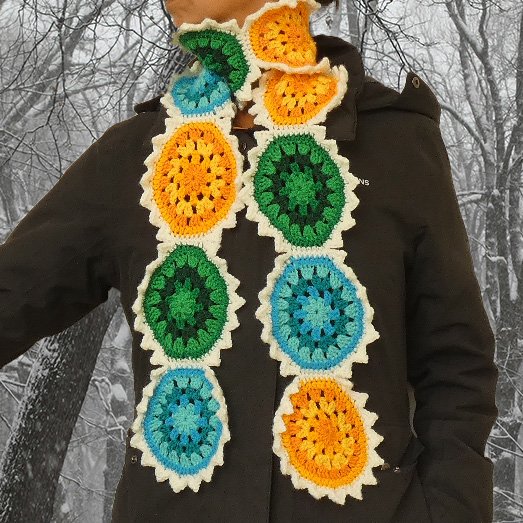 Free Crochet Scarf Pattern - Wagon Wheel 2 Free Crochet Scarf Pattern - Wagon Wheel - Image 2