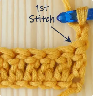 28 M2 TR row 2 1st stitch placement 1 Katie McCrochet