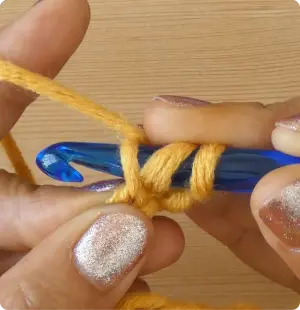 3 M1 Chain loop on hook Katie McCrochet