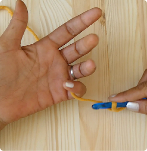 How to Crochet the Chain Stitch - palm facing you